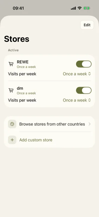 Restock store management with visit rhythm